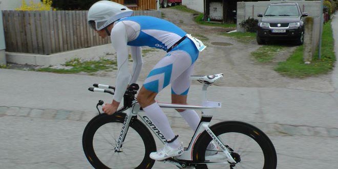 Thomas Steger bei seinem Auftritt beim Duathlon in Mils 2013